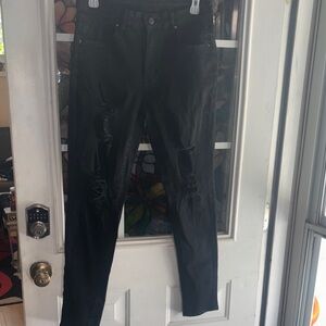 Roswear Black Distressed straight leg Jeans